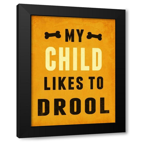 Paw Kids IV Black Modern Wood Framed Art Print by SD Graphics Studio