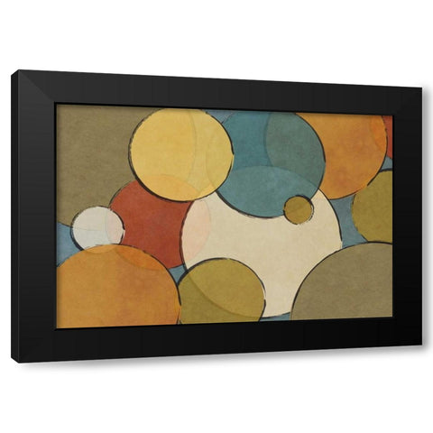 Circulos Black Modern Wood Framed Art Print with Double Matting by Josefina