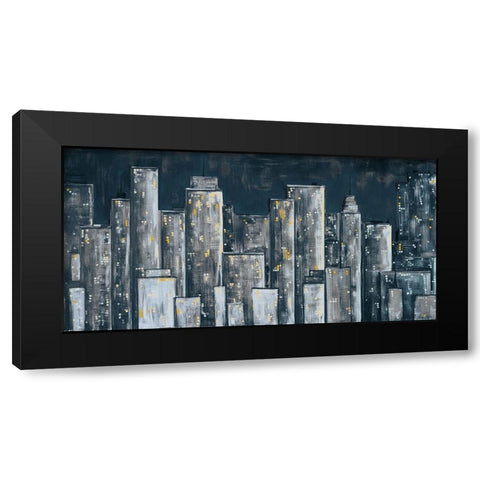 City Eclipse Black Modern Wood Framed Art Print with Double Matting by Ritter, Gina
