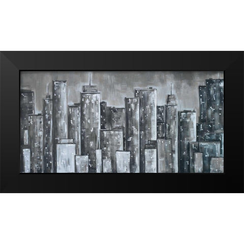 City Eclipse Black Modern Wood Framed Art Print by Ritter, Gina