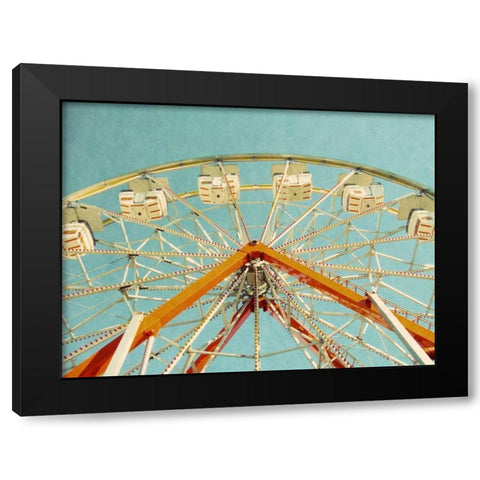 Red Ferris Wheel Black Modern Wood Framed Art Print by Peck, Gail