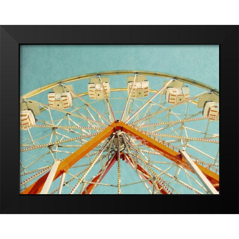 Red Ferris Wheel Black Modern Wood Framed Art Print by Peck, Gail