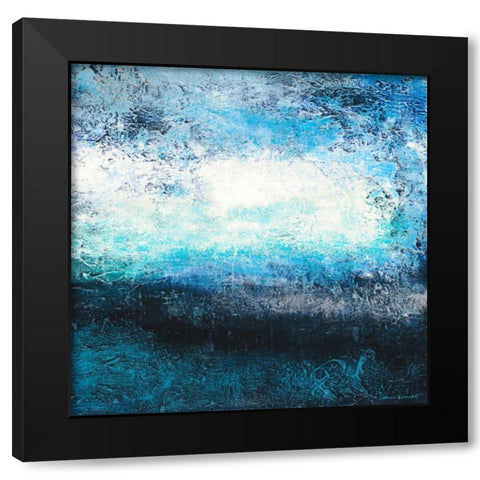 Future Place Blue Square Black Modern Wood Framed Art Print with Double Matting by Loreth, Lanie
