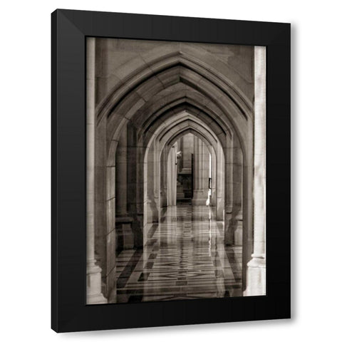 Hallway Reflections Black Modern Wood Framed Art Print by Mansfield, Kathy