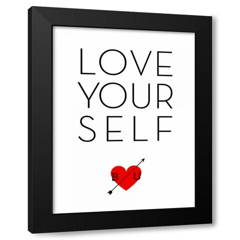 BU I Black Modern Wood Framed Art Print with Double Matting by SD Graphics Studio