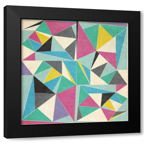 OMG Triangles I Black Modern Wood Framed Art Print by SD Graphics Studio
