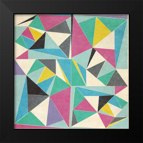 OMG Triangles I Black Modern Wood Framed Art Print by SD Graphics Studio