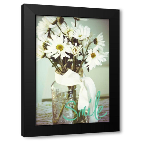 Smile Flowers Black Modern Wood Framed Art Print with Double Matting by Peck, Gail