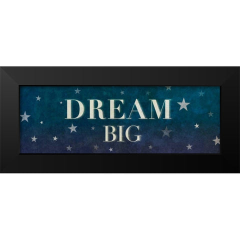 Dream Sparkle Shine Stars I Black Modern Wood Framed Art Print by SD Graphics Studio