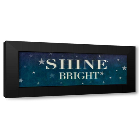 Dream Sparkle Shine Stars III Black Modern Wood Framed Art Print with Double Matting by SD Graphics Studio
