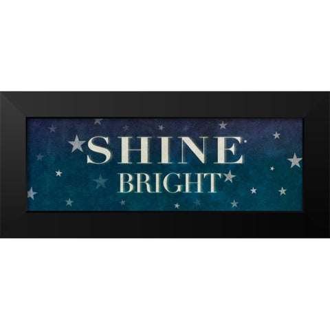 Dream Sparkle Shine Stars III Black Modern Wood Framed Art Print by SD Graphics Studio