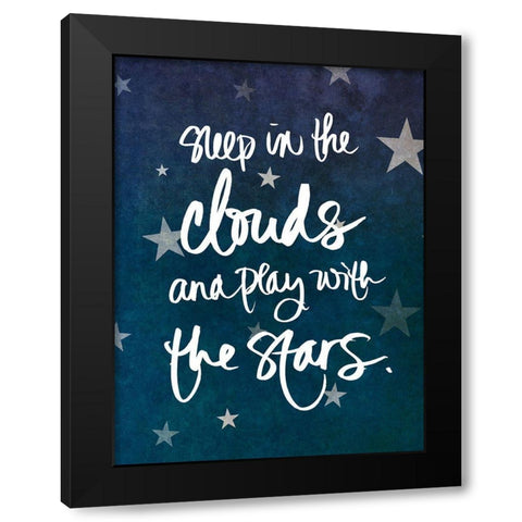 Sleep and Play Black Modern Wood Framed Art Print by SD Graphics Studio