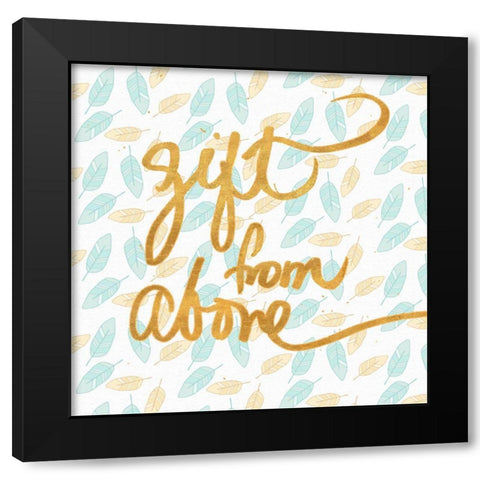 Gift From Above Black Modern Wood Framed Art Print by SD Graphics Studio