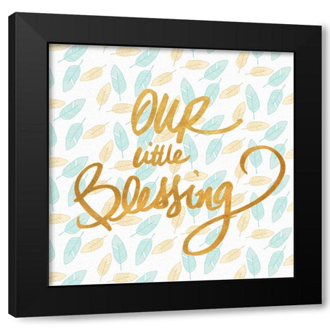 Our Little Blessing Black Modern Wood Framed Art Print with Double Matting by SD Graphics Studio
