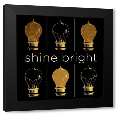 Shine and Illuminate I Black Modern Wood Framed Art Print by SD Graphics Studio