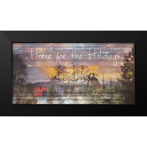 Home for the Holidays Black Modern Wood Framed Art Print by Poynter, Kelly