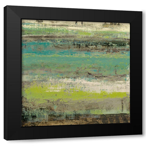 Origins Green I Black Modern Wood Framed Art Print with Double Matting by Marcon, Michael