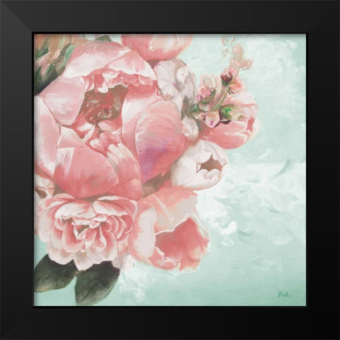 Pink Peonies I Black Modern Wood Framed Art Print by Pinto, Patricia