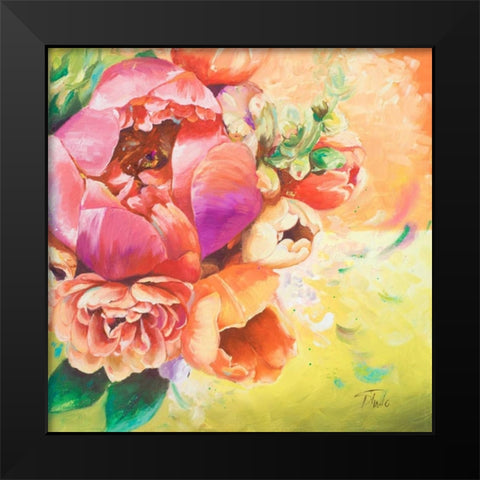 Beautiful Bouquet of Peonies I Black Modern Wood Framed Art Print by Pinto, Patricia