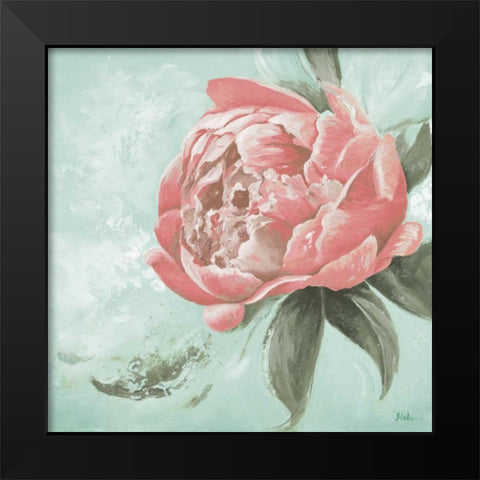 Pink Peonies II Black Modern Wood Framed Art Print by Pinto, Patricia