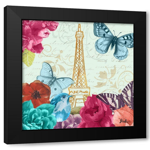 Belles Fleurs Ã  Paris I Black Modern Wood Framed Art Print with Double Matting by Pinto, Patricia