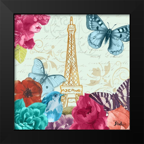 Belles Fleurs Ã  Paris I Black Modern Wood Framed Art Print by Pinto, Patricia