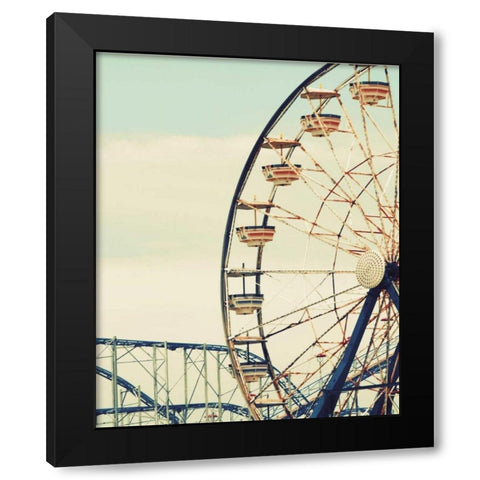 Retro Ferris Black Modern Wood Framed Art Print with Double Matting by Peck, Gail