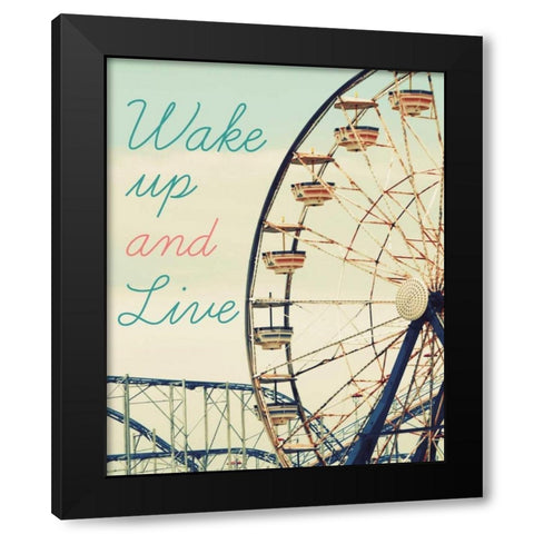 Retro Ferris With Type I Black Modern Wood Framed Art Print with Double Matting by Peck, Gail