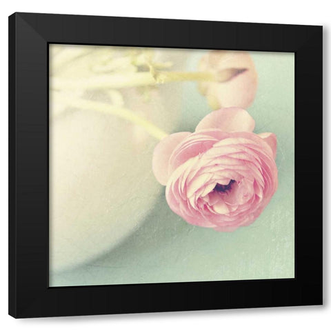 Vintage Pink Peony I Black Modern Wood Framed Art Print with Double Matting by Gardner, Sarah