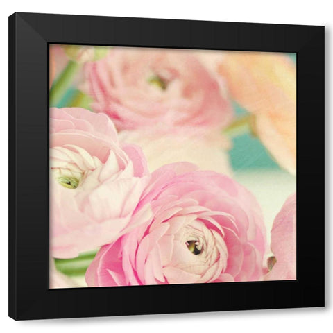 Blushing Blossoms Square I Black Modern Wood Framed Art Print by Gardner, Sarah