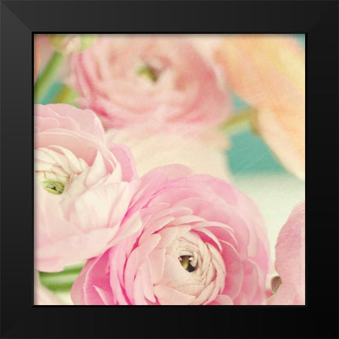 Blushing Blossoms Square I Black Modern Wood Framed Art Print by Gardner, Sarah