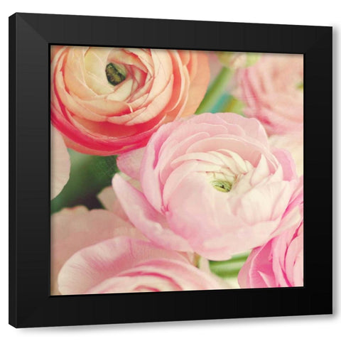Blushing Blossoms Square II Black Modern Wood Framed Art Print with Double Matting by Gardner, Sarah