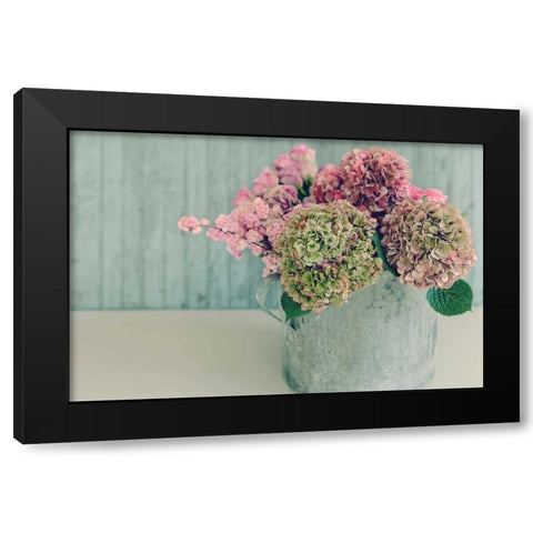 Blossoming Water Can Black Modern Wood Framed Art Print with Double Matting by Gardner, Sarah