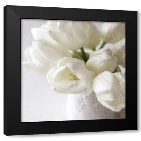 Vanishing in the White Elegance Square Black Modern Wood Framed Art Print with Double Matting by Gardner, Sarah