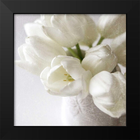 Vanishing in the White Elegance Square Black Modern Wood Framed Art Print by Gardner, Sarah