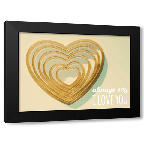 Always Say Gold Black Modern Wood Framed Art Print by Peck, Gail
