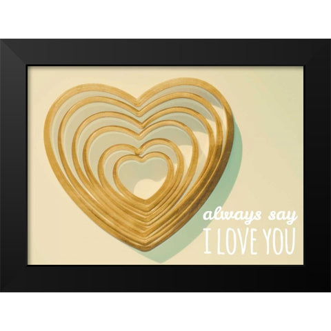 Always Say Gold Black Modern Wood Framed Art Print by Peck, Gail