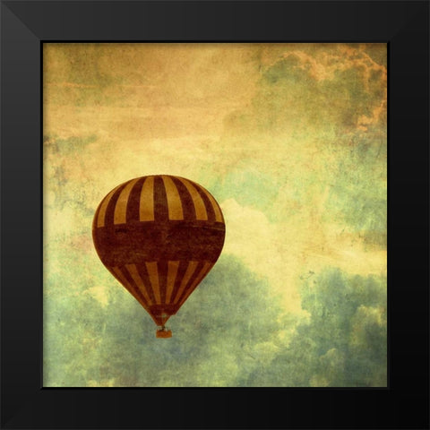 Air Balloon Ride Black Modern Wood Framed Art Print by Peck, Gail