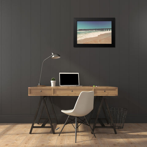 Beach Pier Black Modern Wood Framed Art Print by Peck, Gail