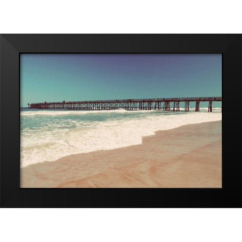 Beach Pier Black Modern Wood Framed Art Print by Peck, Gail