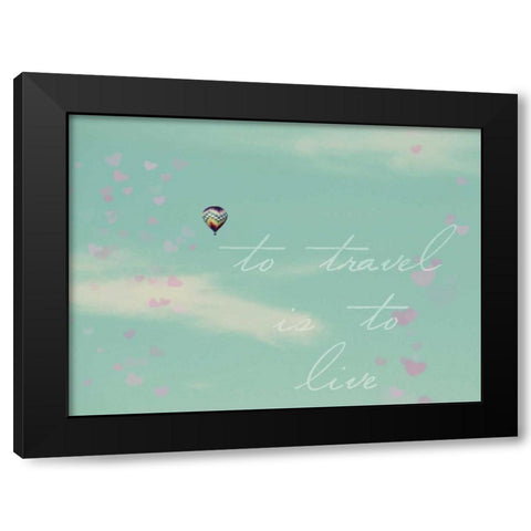 To Travel Border Black Modern Wood Framed Art Print with Double Matting by Saghini, Lisa Hill
