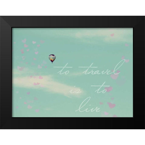 To Travel Border Black Modern Wood Framed Art Print by Saghini, Lisa Hill