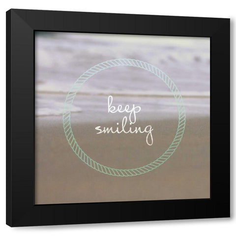 Keep Smiling Black Modern Wood Framed Art Print with Double Matting by Saghini, Lisa Hill