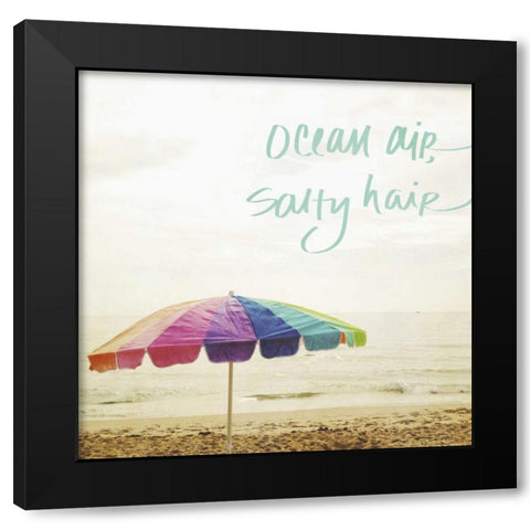 Ocean Air Border Black Modern Wood Framed Art Print with Double Matting by Saghini, Lisa Hill