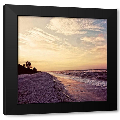 Crashing Waves Black Modern Wood Framed Art Print by Peck, Gail