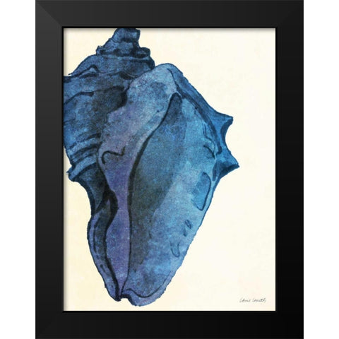 Blue Shell II Black Modern Wood Framed Art Print by Loreth, Lanie