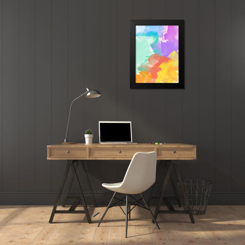 Watercolor Mess I Black Modern Wood Framed Art Print by SD Graphics Studio