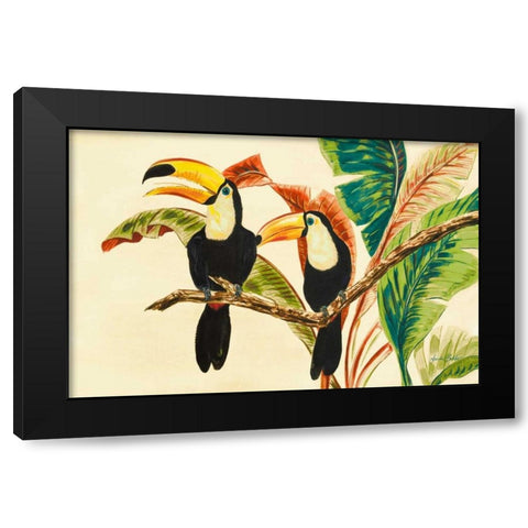 Tropical Toucans I Black Modern Wood Framed Art Print with Double Matting by Baliko, Linda