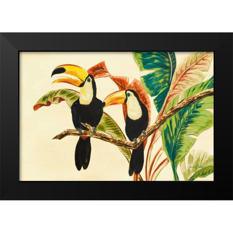 Tropical Toucans I Black Modern Wood Framed Art Print by Baliko, Linda