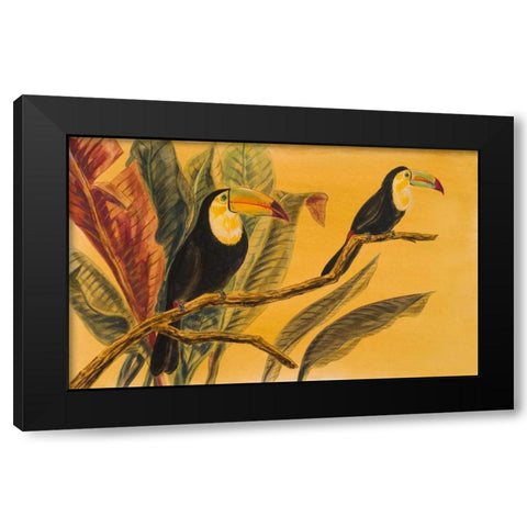 Toucans II Black Modern Wood Framed Art Print with Double Matting by Baliko, Linda